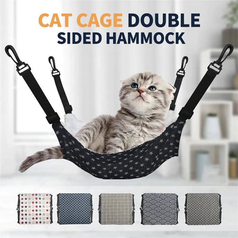 Lamb Fleece Cat Hanging Beds Pets Cage Hammock Bed For Kitten Hanging Seat Indoor Durable Winter Cat Bed Kitty Nest Puppy Cushion Pet Products - Bellarte Enchanté Lamb Fleece Cat Hanging Beds Pets Cage Hammock Bed For Kitten Hanging Seat Indoor Durable Winter Cat Bed Kitty Nest Puppy Cushion Pet Products